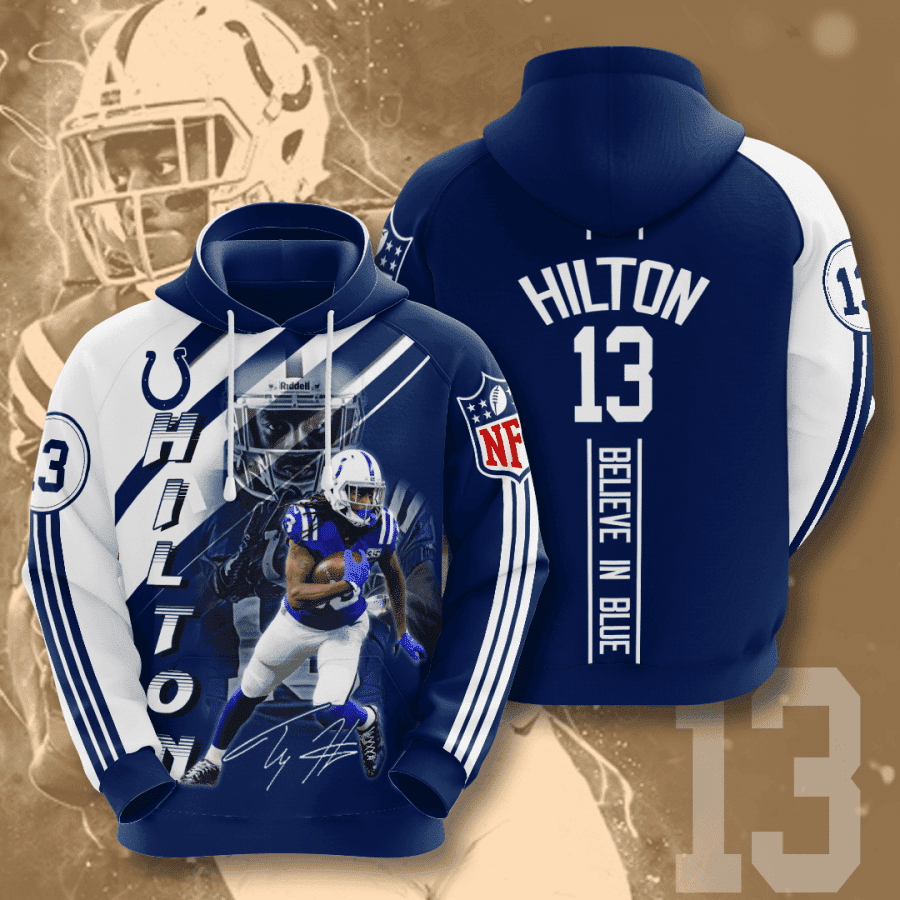 Indianapolis Colts T.Y. Hilton 3D All Over Print Hoodie & Zip Hoodie