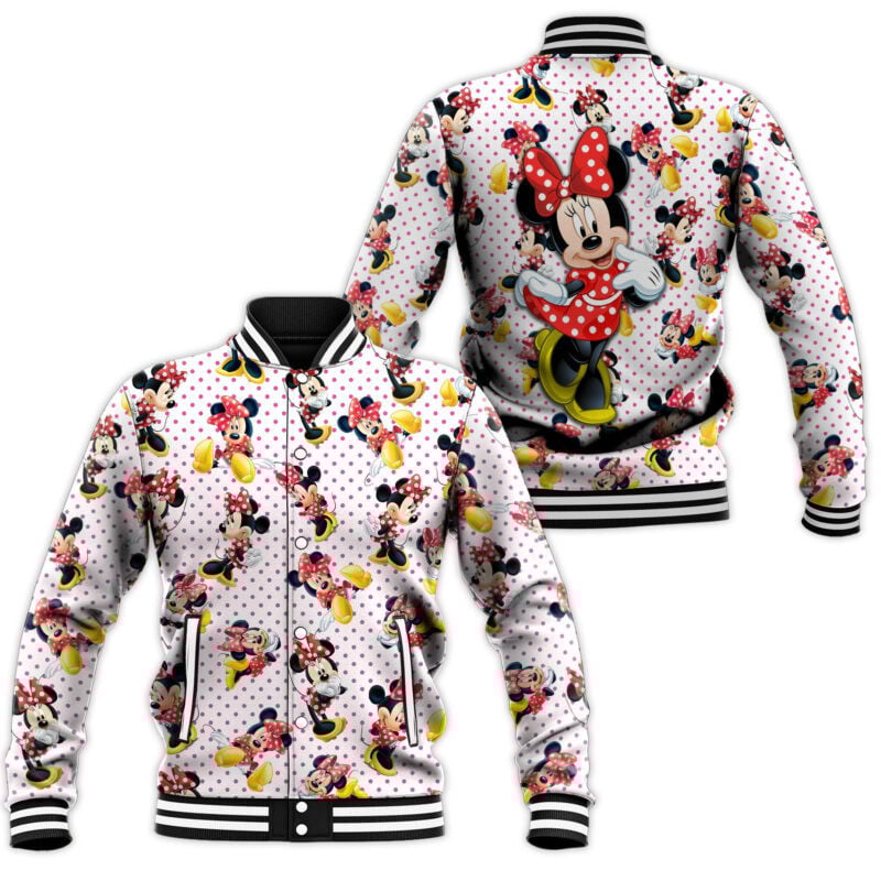 Shades Of Minnie Pattern Baseball Jacket