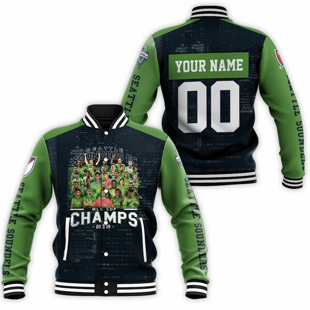 Seattle Sounders FC Champions 2019 Custom Name Number Baseball Jacket