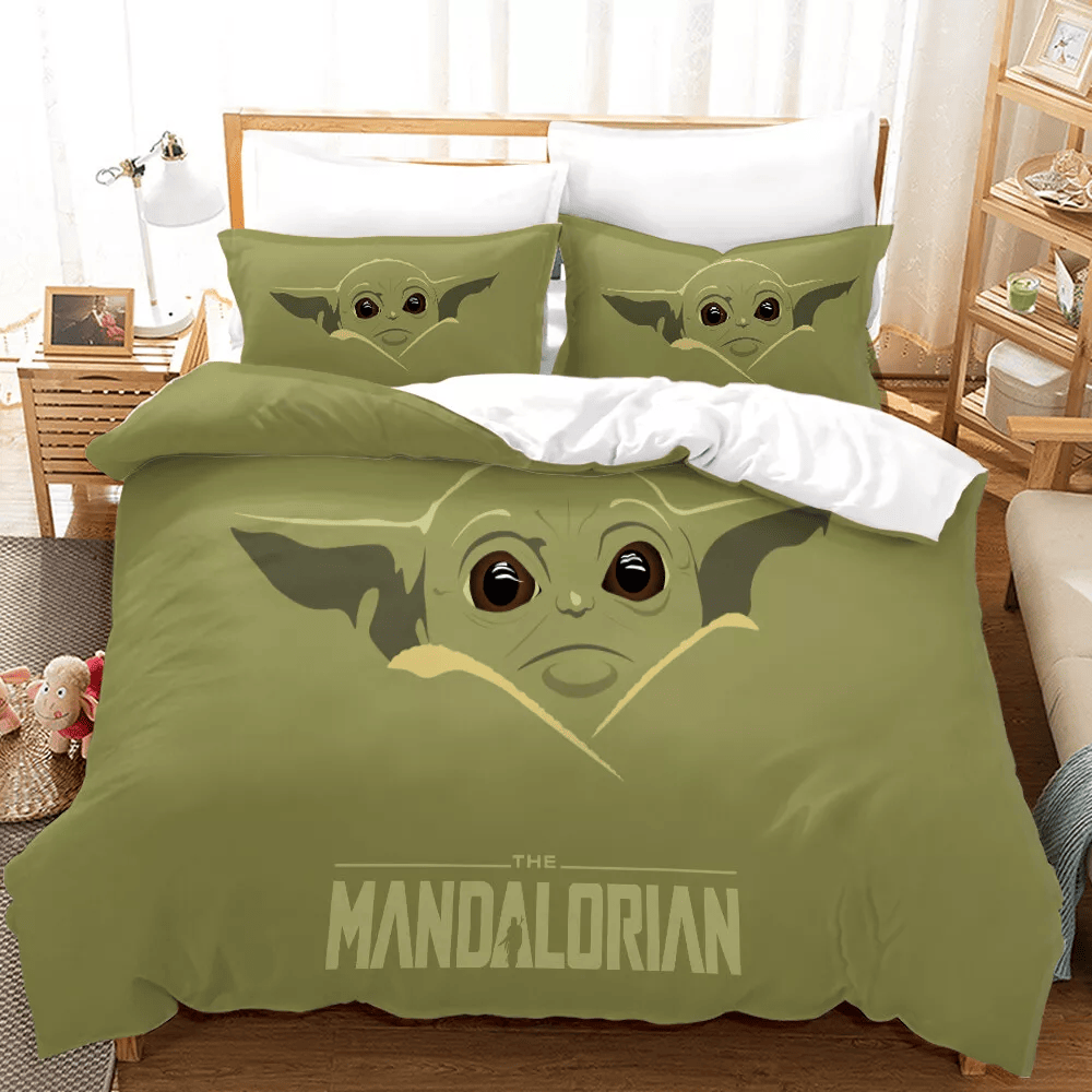SW Bedding Set SW Mandalorian Baby Yoda Graphic Duvet Covers