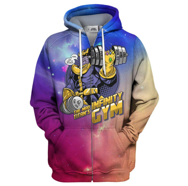 Marvel Thanos Hoodie Infinity Gym 3d Hoodie Zip Hoodie