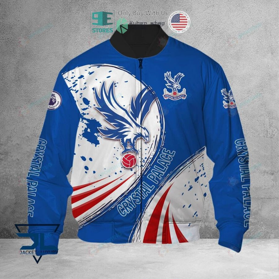 Crystal Palace FC White Blue Logo Bomber Jacket