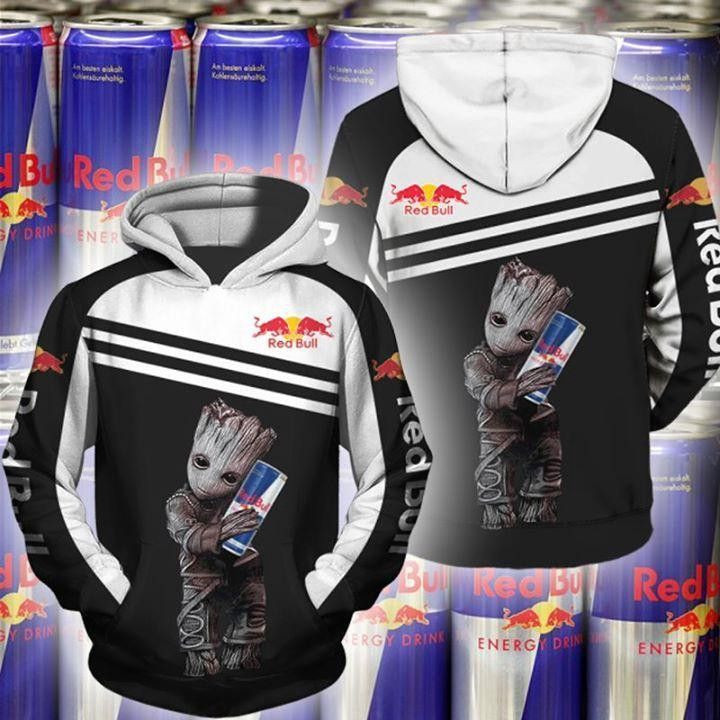 Groot Loves Red Bull 3D All Over Print Hoodie & Zip Hoodie