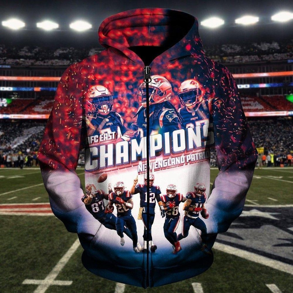 New England Patriots Champions 3D All Over Print Hoodie & Zip Hoodie