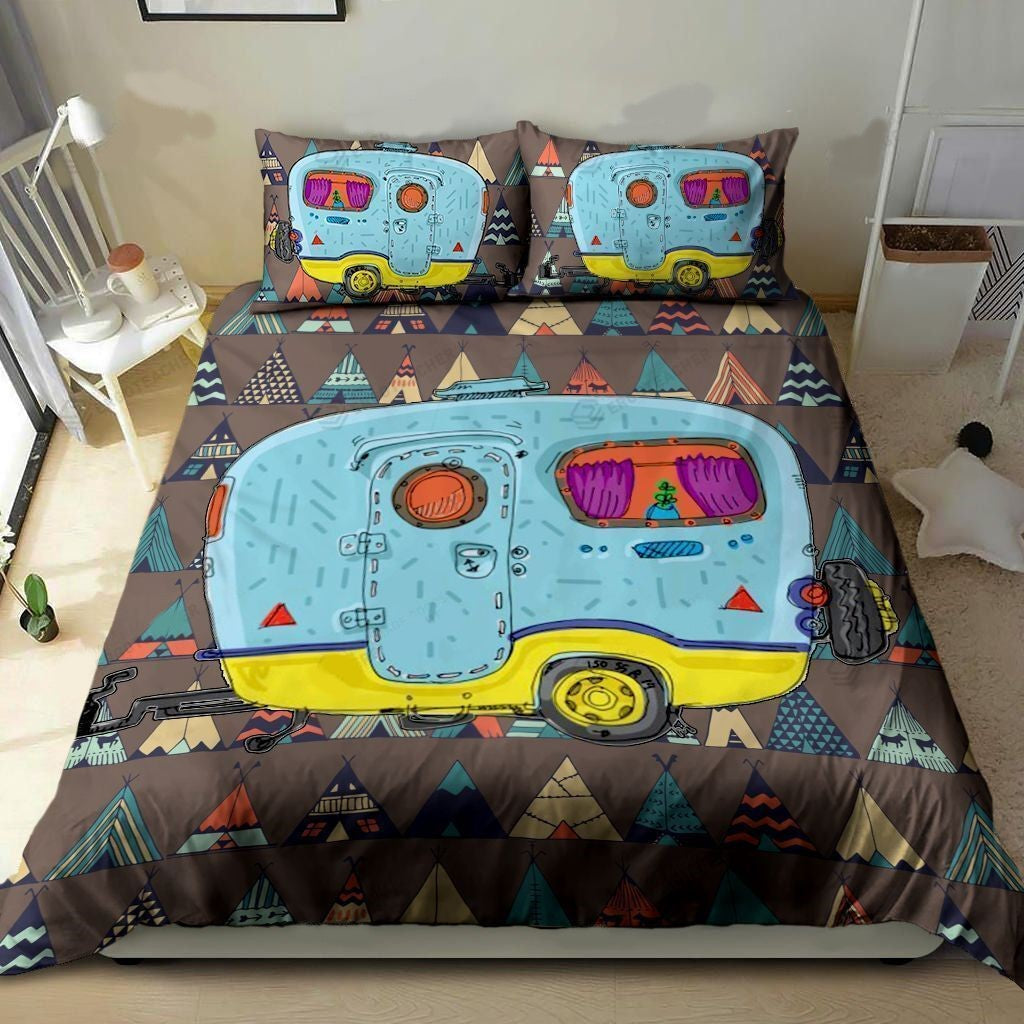Camping Bedding Set RV Trailers Tent Pattern Duvet Covers