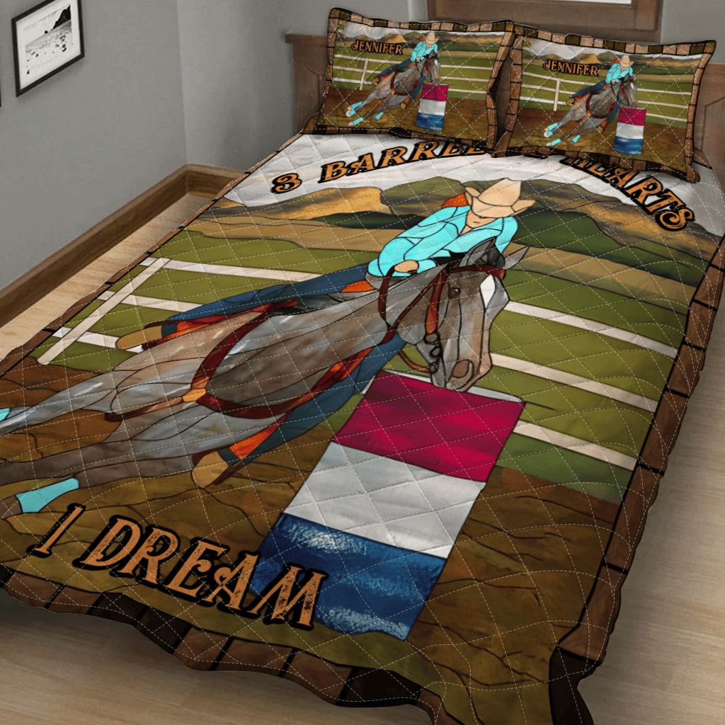 Horse Bedding Set Three Barrels Two Hearts One Dream Duvet Covers