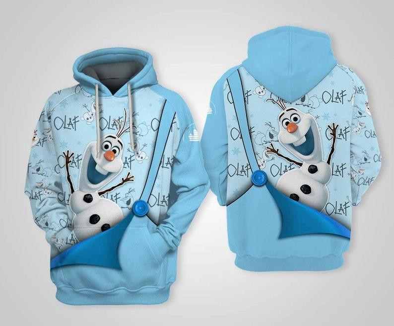 Cartoon Fan Gift, Frozen Olaf Disney, Funny Olaf All Over Print Hoodie, Zip Hoodie