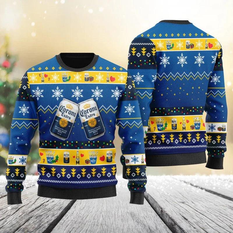 Corona Extra Snowflakes Ugly Christmas Sweater