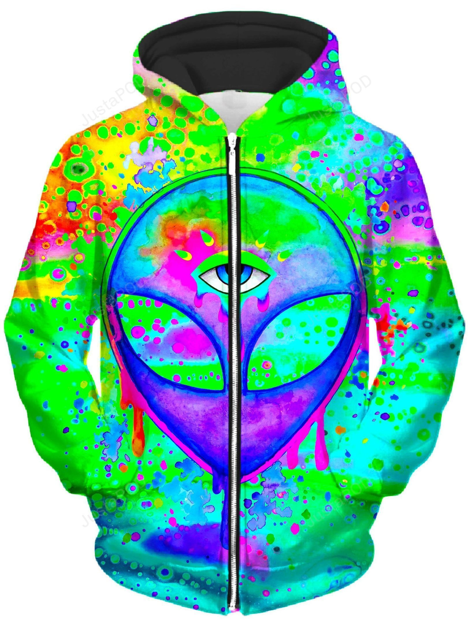 Alien Melt Purple Unisex Zip-Up 3D All Over Print Hoodie & Zip Hoodie