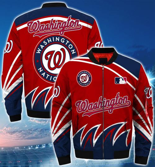 Washington Nationals Red Blue Bomber Jacket
