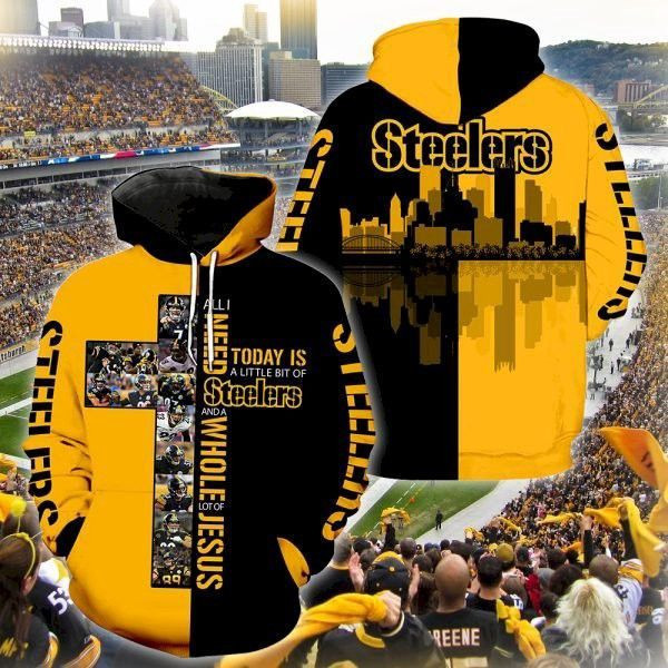 Pittsburgh Steelers Cross 3D All Over Print Hoodie & Zip Hoodie