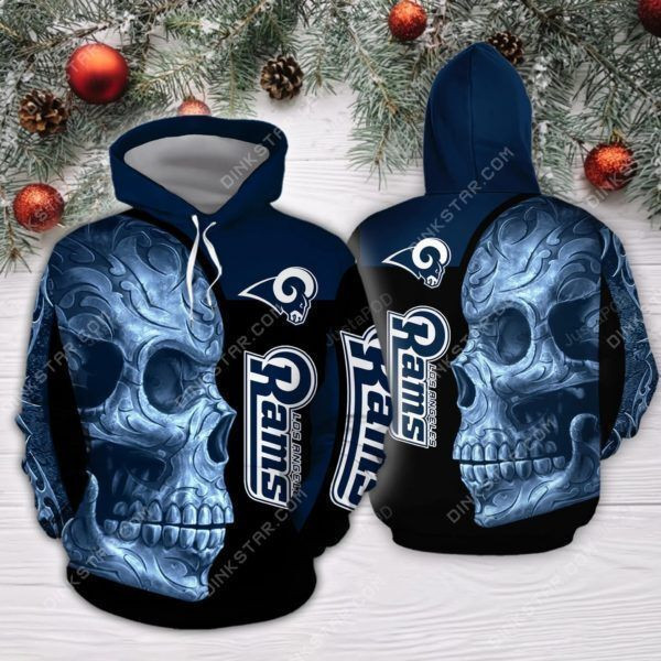 Los Angeles Rams Sugar Skull 3D All Over Print Hoodie & Zip Hoodie