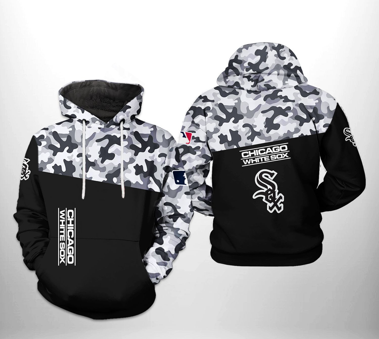 Chicago White Sox MLB Camo Veteran 3D All Over Print Hoodie & Zip Hoodie