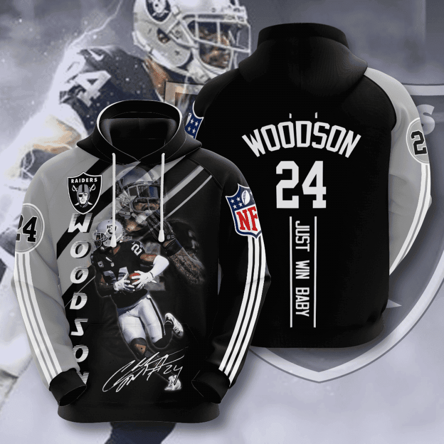 Las Vegas Raiders Charles Woodson 24 3D All Over Print Hoodie & Zip Hoodie