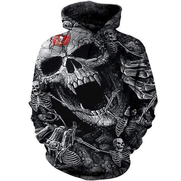 Tampa Bay Buccaneers Skull 3D All Over Print Hoodie & Zip Hoodie
