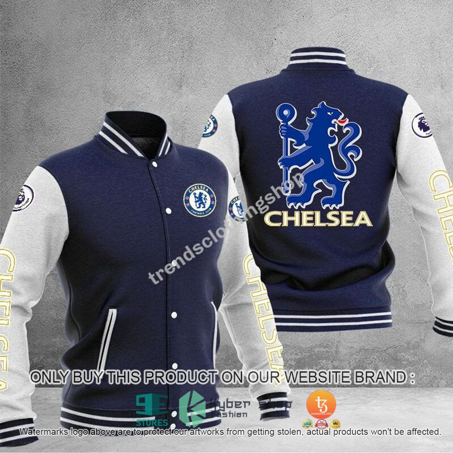 Chelsea FC Navy Blue Mascot Baseball Jacket