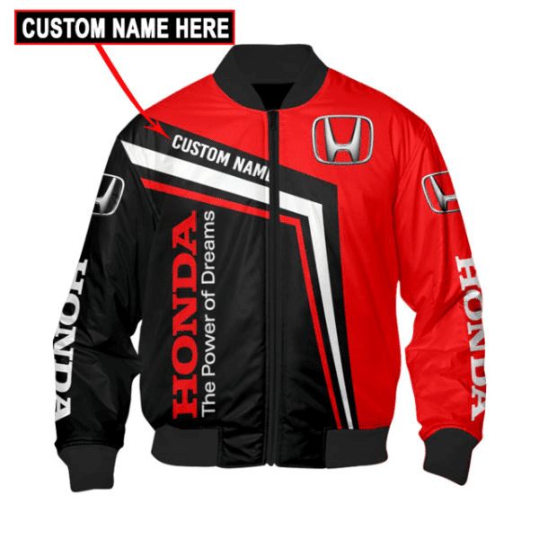 Honda Motor Custom Name 6 Fan Gift, Honda Motor Bomber Jacket
