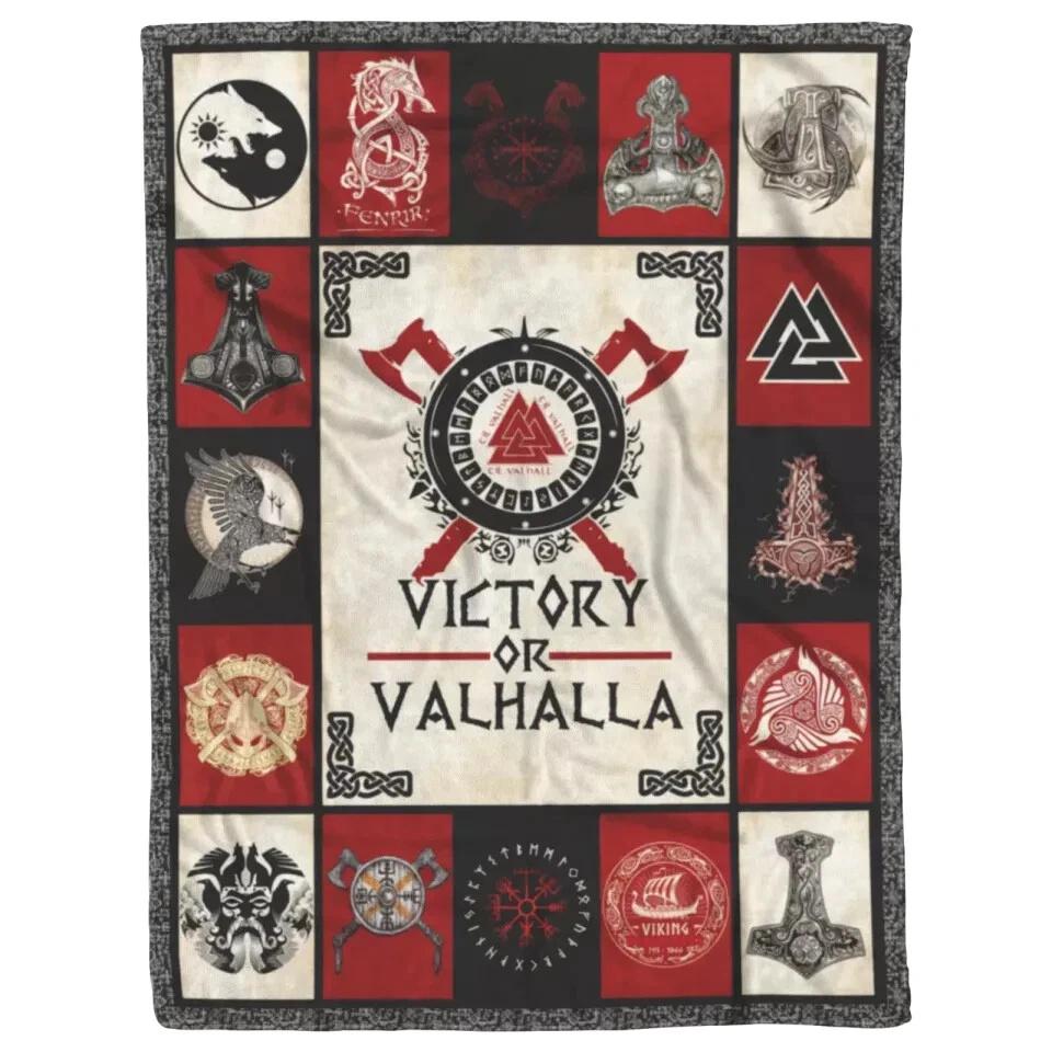Viking Blanket - Victory Or Valhalla Fleece Sherpa Blanket