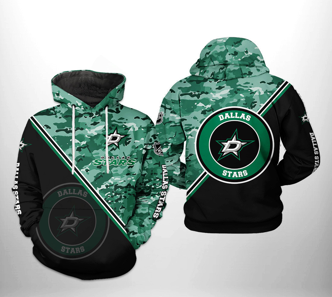 Dallas Stars Camo Team 3D All Over Print Hoodie & Zip Hoodie