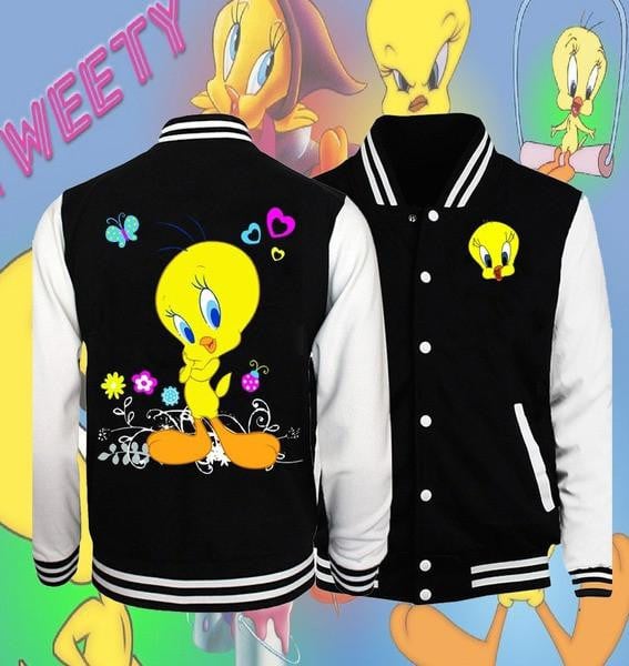 Cute Tweety Looney Tunes Baseball Jacket