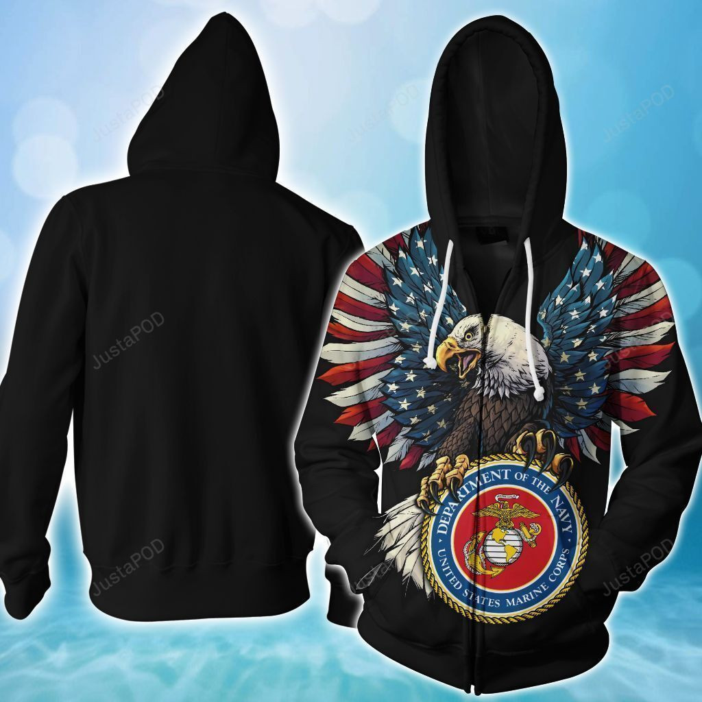 Us Marine Corps 3D All Over Print Hoodie & Zip Hoodie