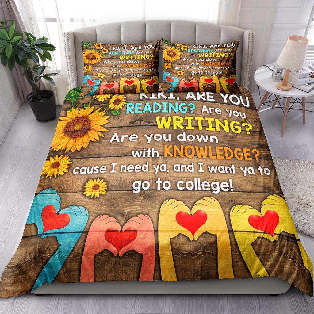 Teacher Bedding Set Kiki Are You Reading Are You Writing Duvet Covers