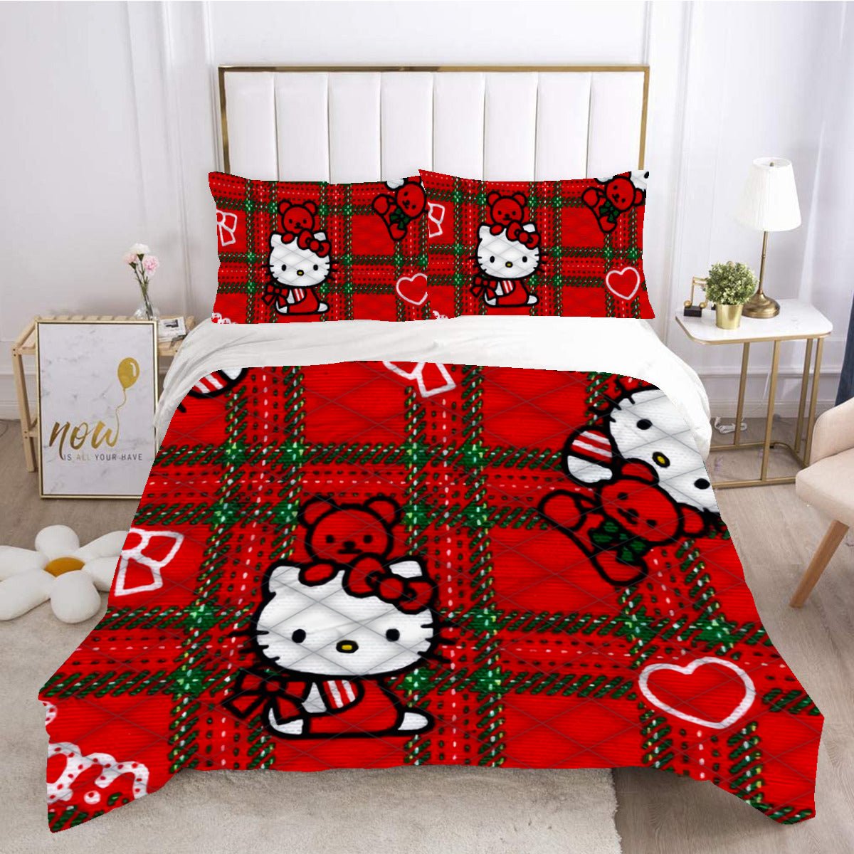 Hello Kitty Bedding Set Hello Kitty With Teddy Bear Duvet Covers