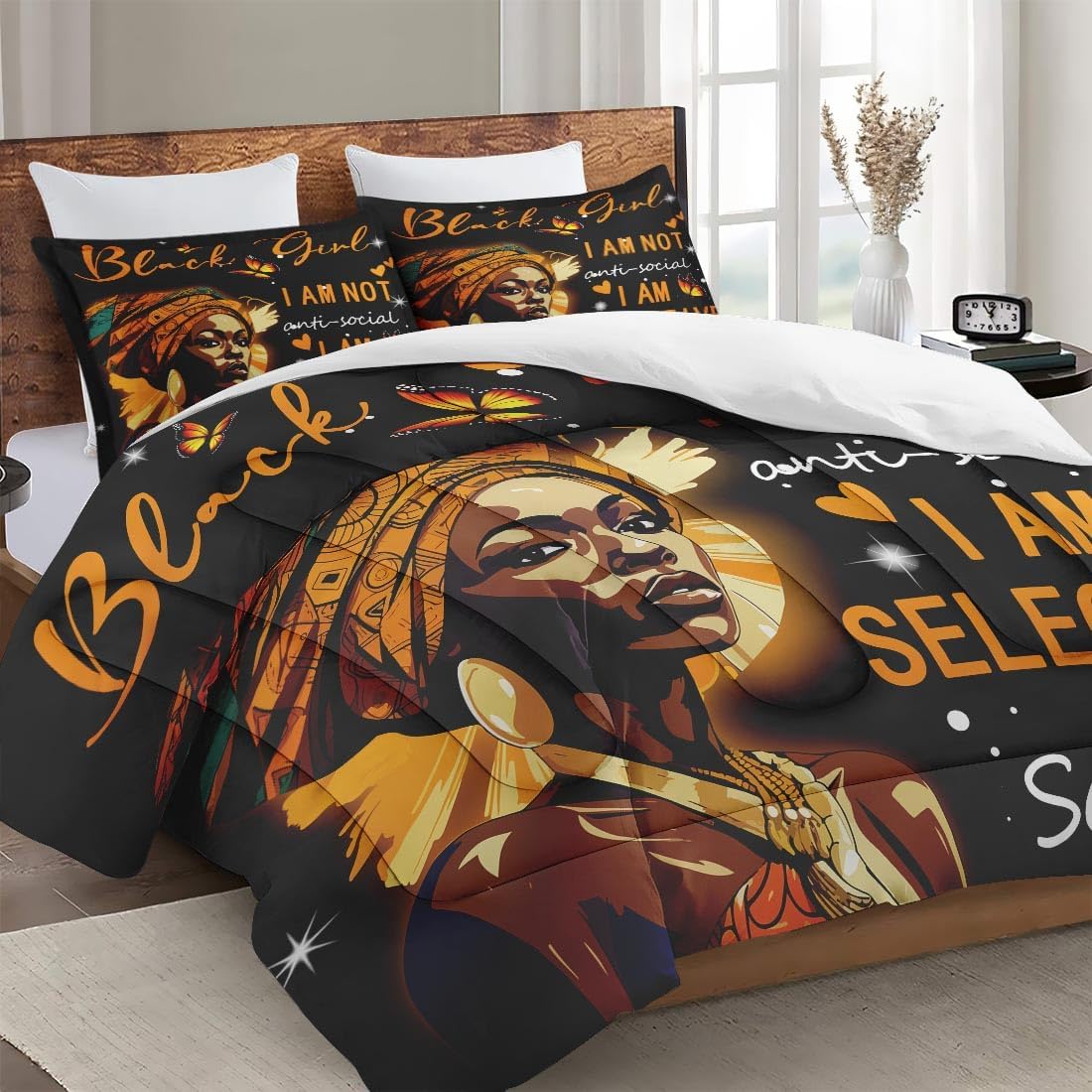 Africa Americans Bedding Set I Am Not Anti Social I Am Selective Duvet Covers