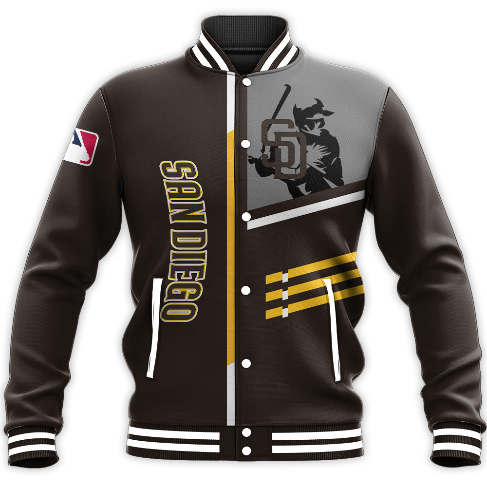 San Diego Padres Custom Name Number Baseball Jacket V2