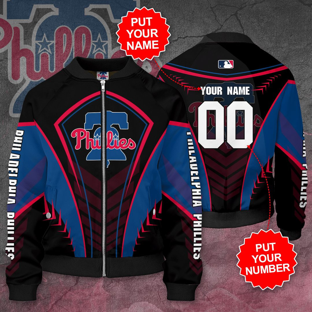 Philadelphia Phillies Custom Name Number Bomber Jacket V3