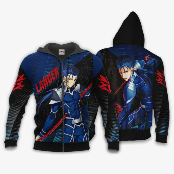 Fate Stay Night Lancer Anime 3k476 Cartoon 3d Hoodie Zip Hoodie 668