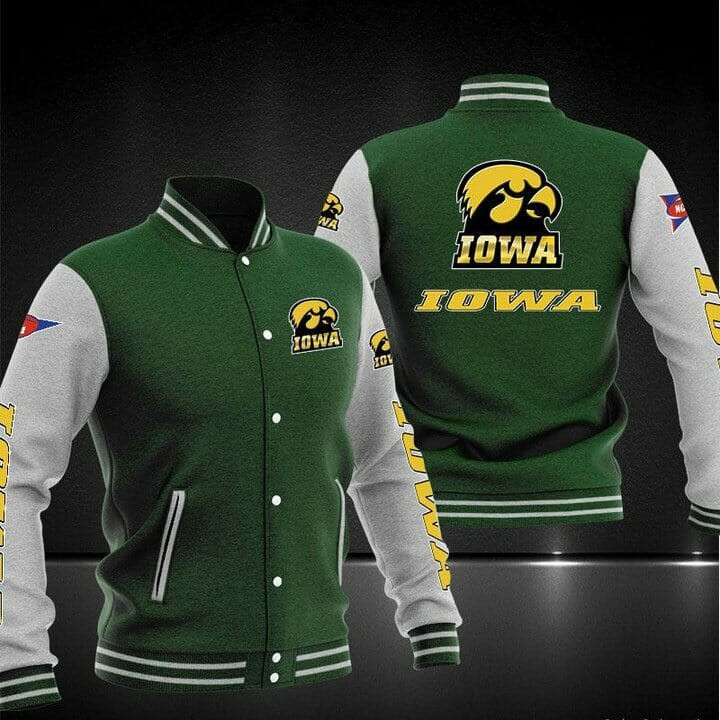 Iowa Hawkeyes Green Baseball Jacket