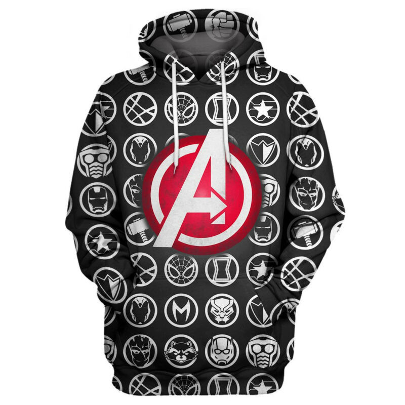 Marvel Avengers The A Logo Hoodie Zip Hoodie