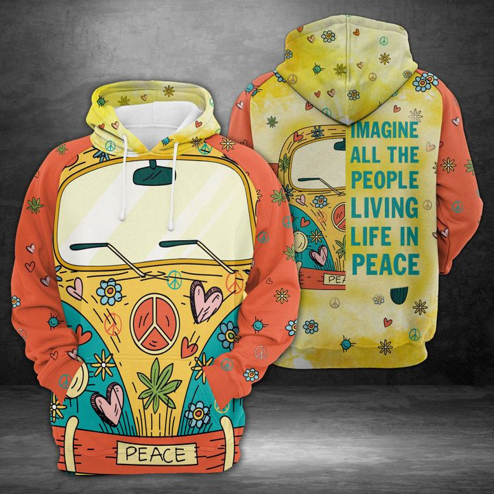 Amazing Hippie Bus 3D All Over Print Hoodie & Zip Hoodie
