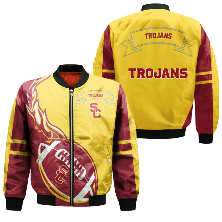 USC Trojans Gold Cardinal Bomber Jacket V2