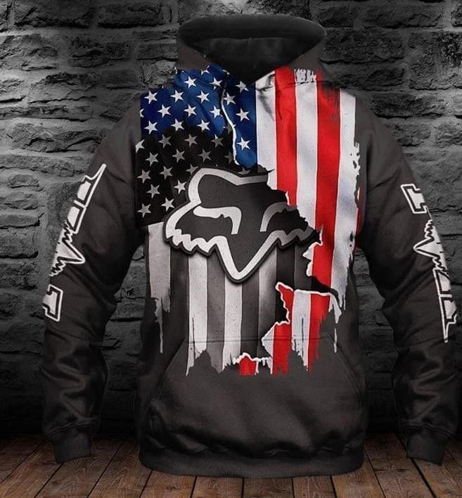 Fox Racing American Flag Layer 3D All Over Print Hoodie & Zip Hoodie