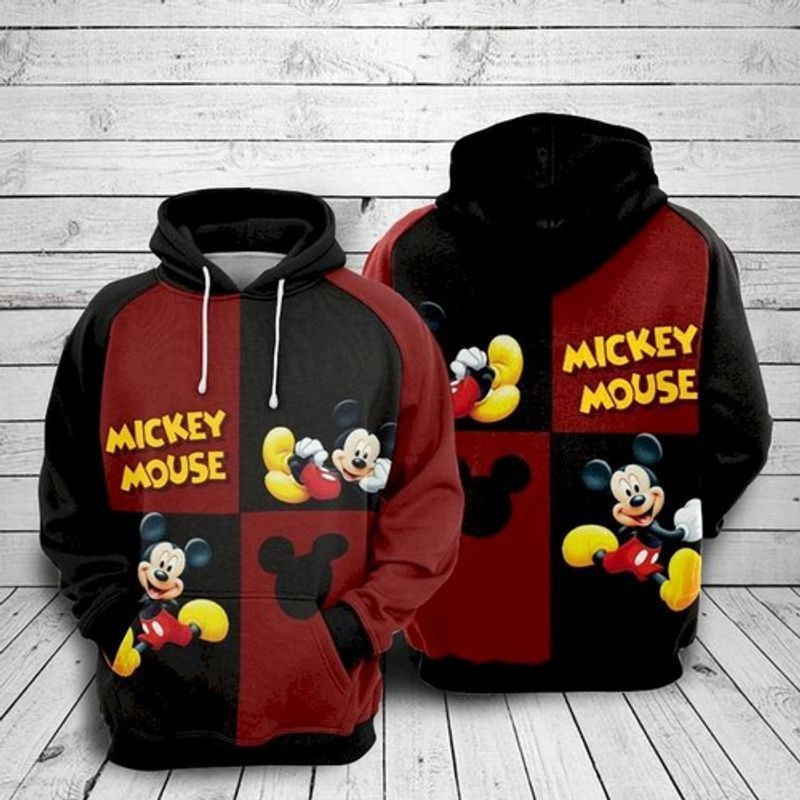 Mickey Mouse Yellow Red 3d Hoodie