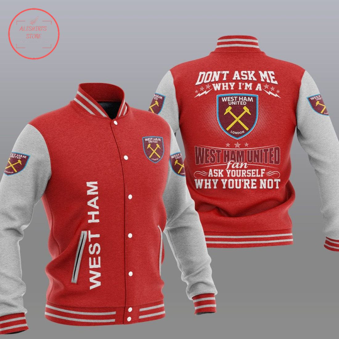 West Ham United FC Red Why Not Baseball Jacket