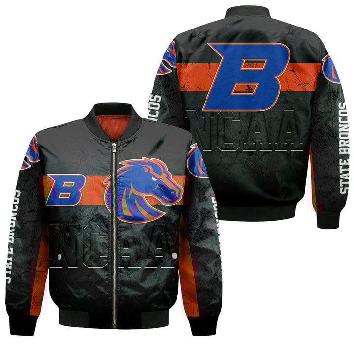 Boise State Broncos Black Orange Bomber Jacket