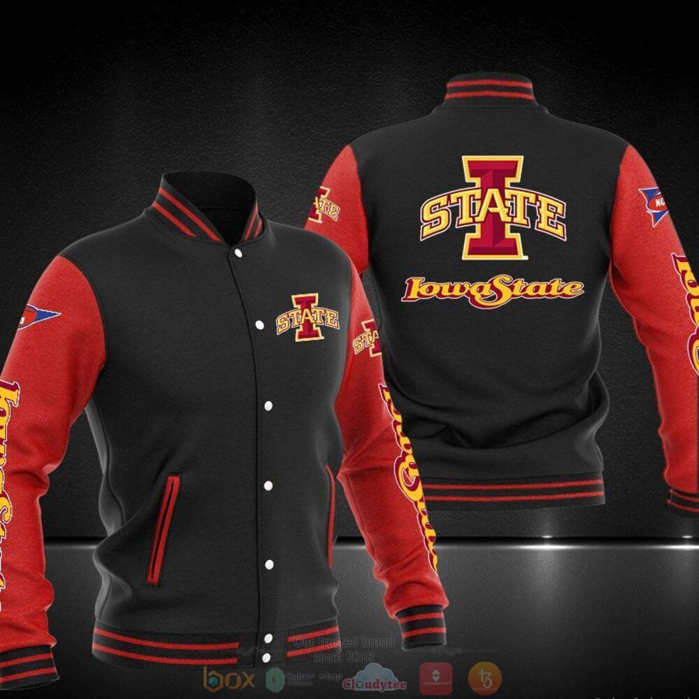 Iowa State Cyclones Black Red Baseball Jacket