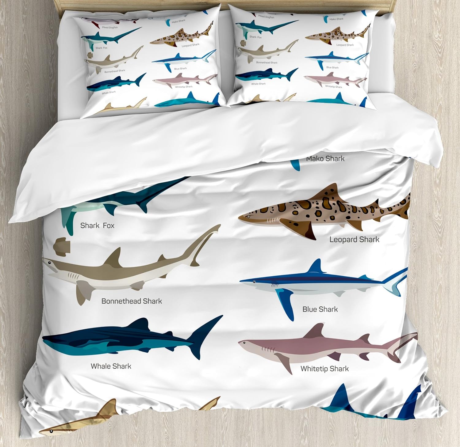 Shark Bedding Set Types Of Sharks Pattern Duvet Covers