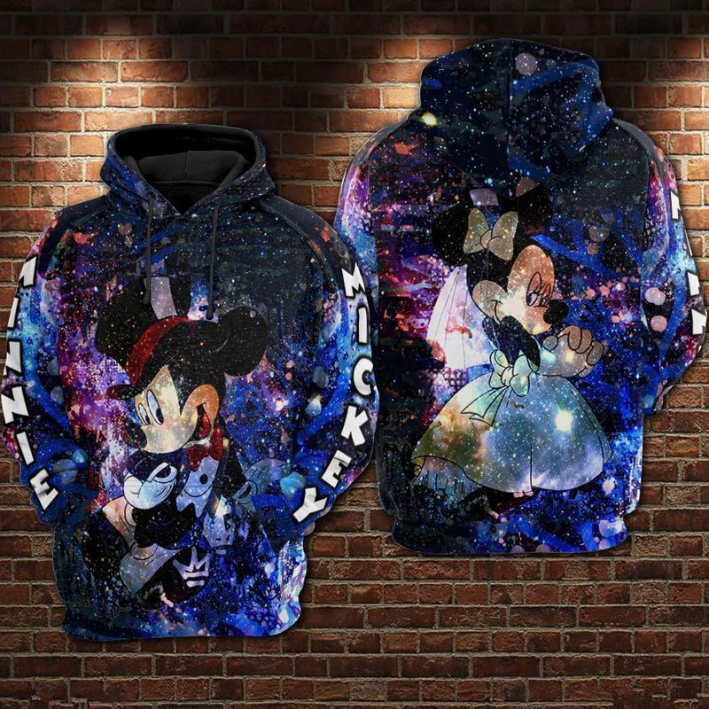 Mickey And Minnie Over Print 3d Hoodie Zip Hoodie 12