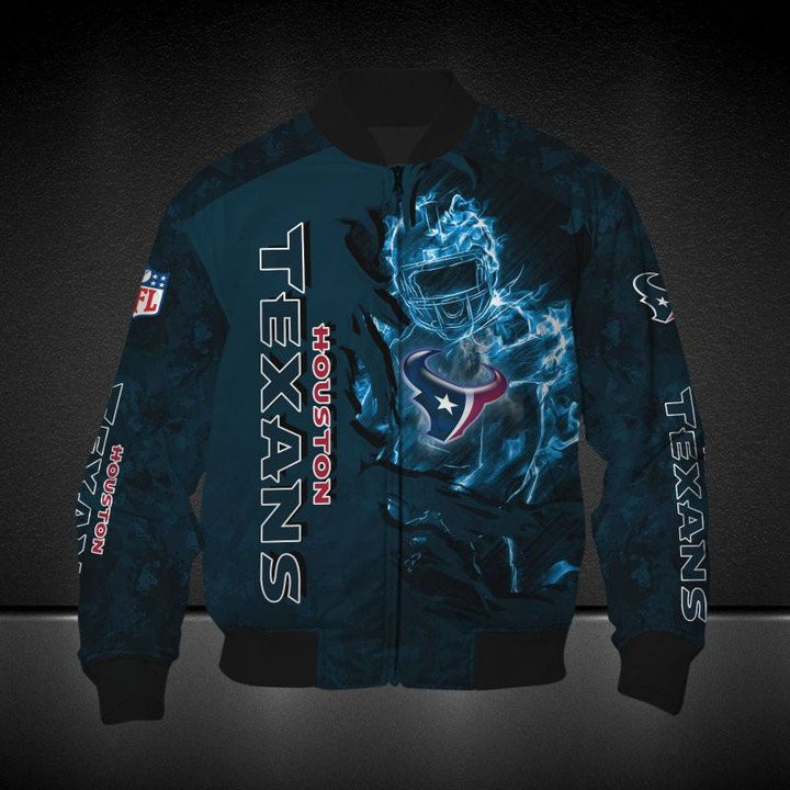 Houston Texans Blue Camo Bomber Jacket