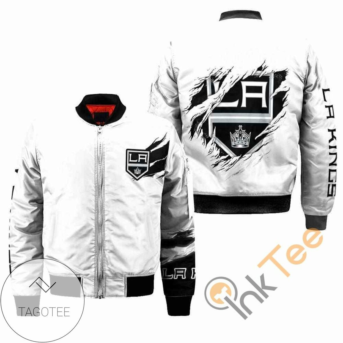 Los Angeles Kings White Bomber Jacket