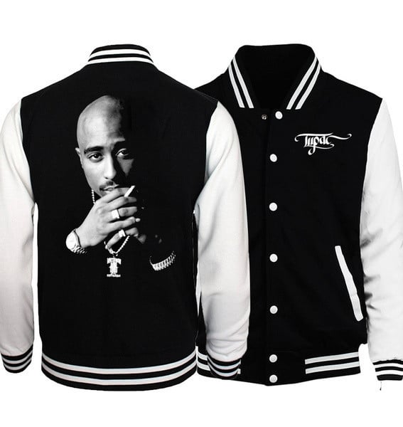 Tupac Shakur 2pac Baseball Jacket Sweatshirt Winter Popular Soft Hoodie Sweatshirt Printed Cotton Hoodies Pop Jackets