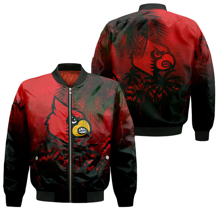 Louisville Cardinals Coconut Tree Bomber Jacket