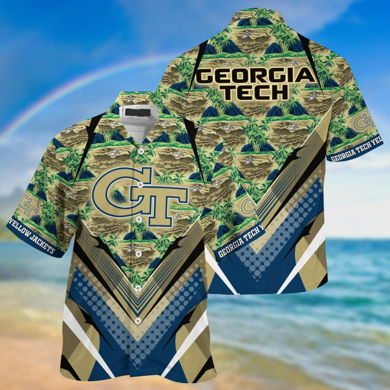 Georgia Tech Yellow Jackets Summer Hawaii Shirt For This Season Gift For Sport Lovers And Shorts