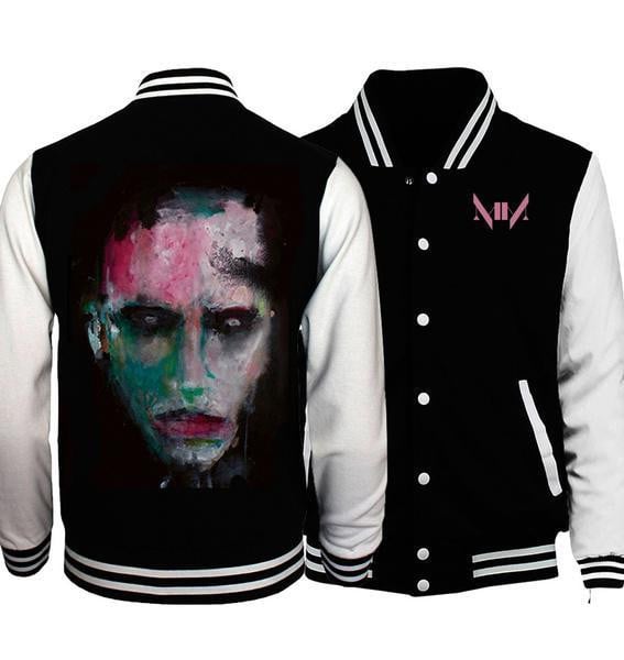 Marilyn Manson We Are Chaos Print Streetwear Hip-hop Fitness Baseball Jackets