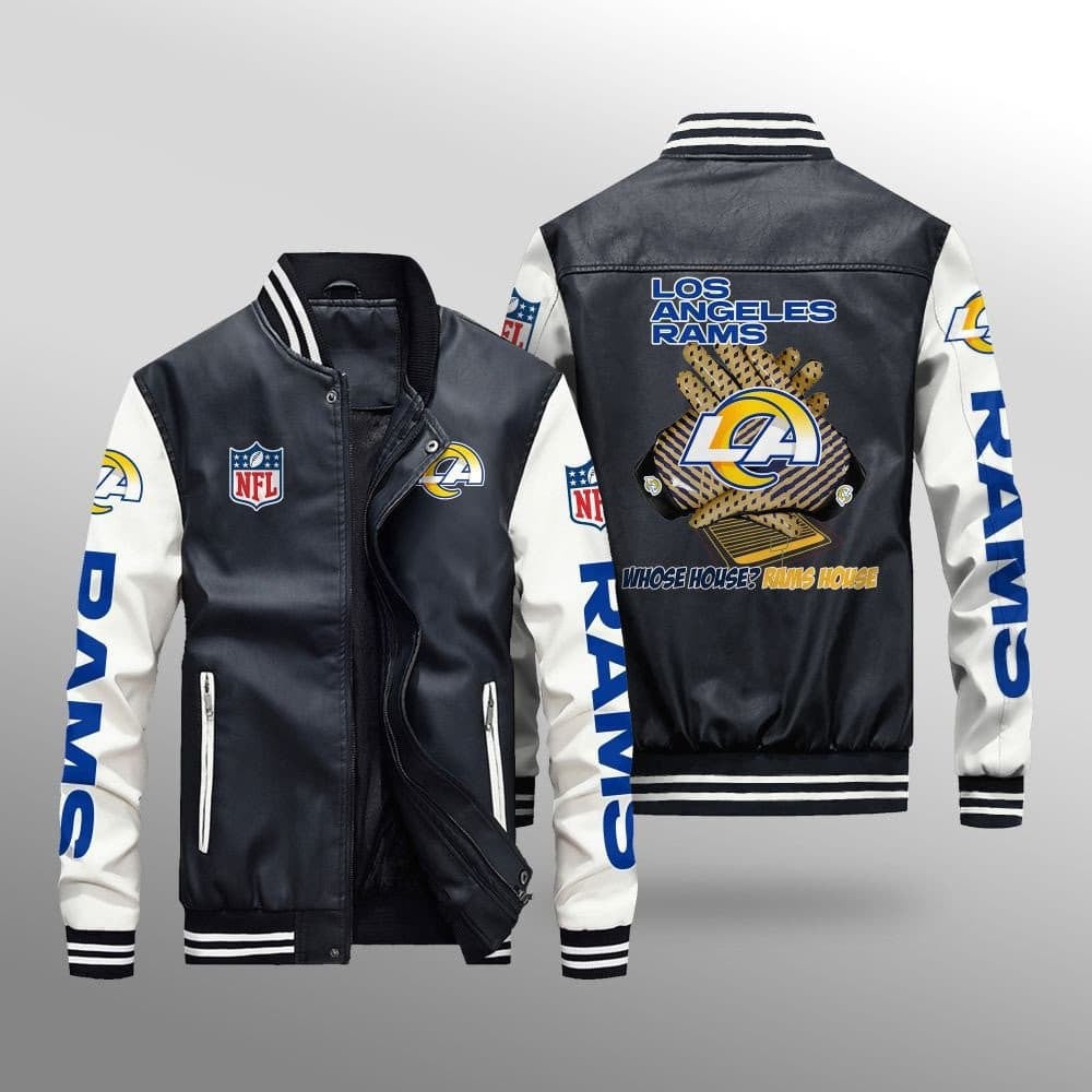 Los Angeles Rams Leather Bomber Jacket BG48