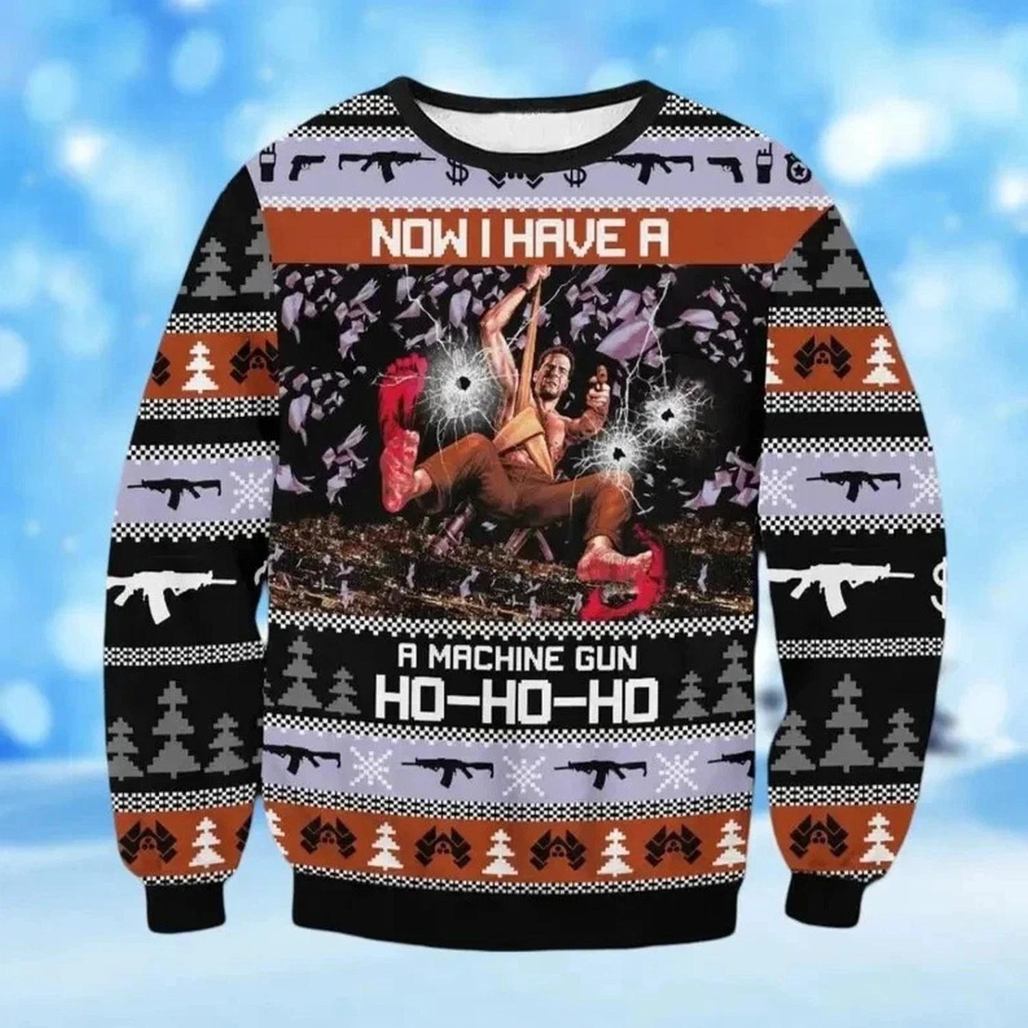 BG Die Hard Christmas Movie 1988 Ugly Christmas Sweater
